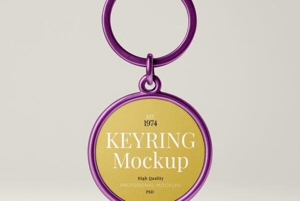 Free Circle Keyring Mockup