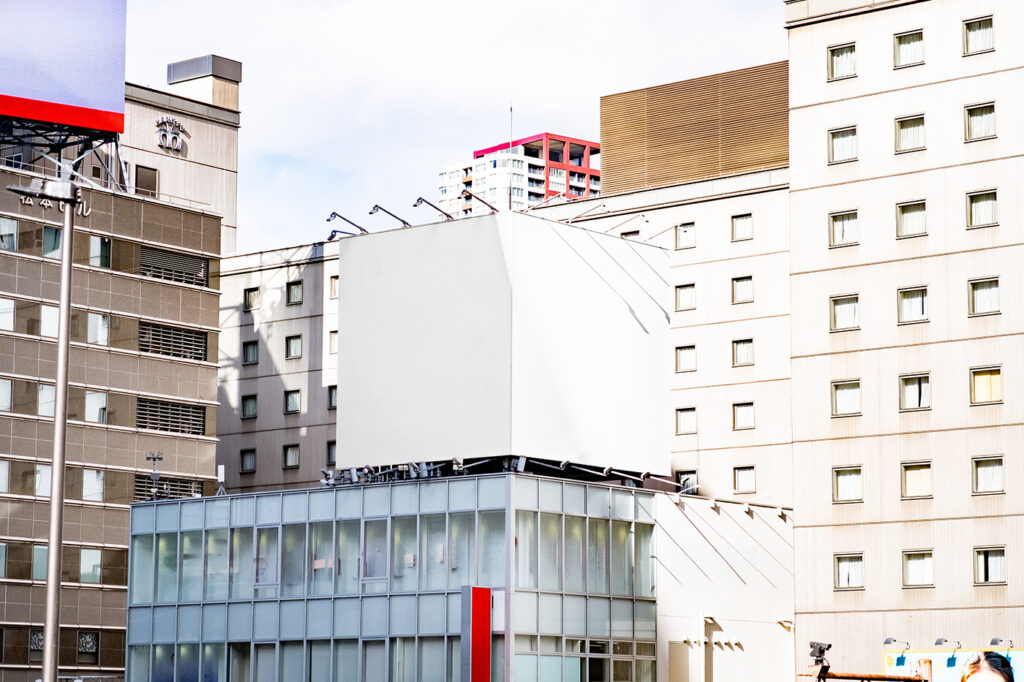 Free Double Square Billboard Mockup - mockupbee