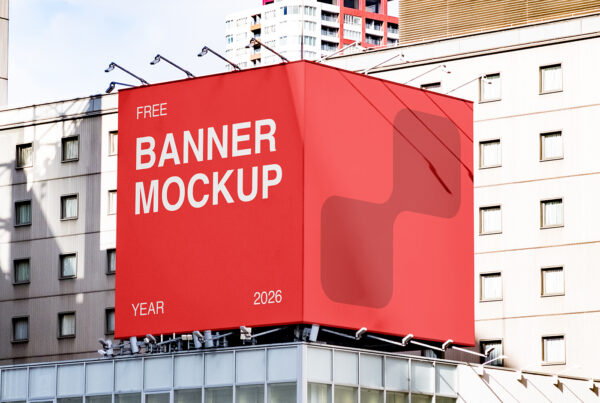 Free Double Square Billboard Mockup