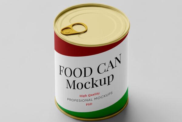 Free Food Can Studio Shot Mockup