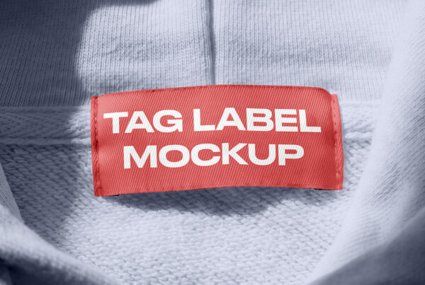 Free Small Clothing Tag Mockup