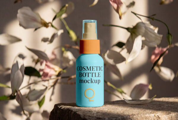Free Spray Cosmetic Bottle Mockup