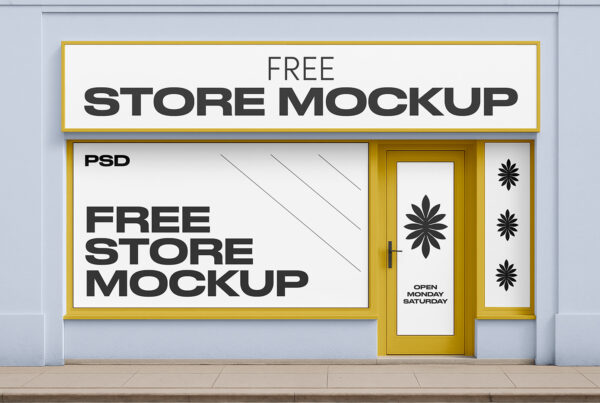 Free Storefront Front View Mockup