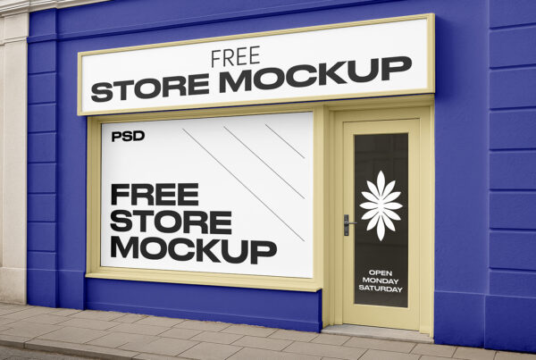 Free Storefront Perspective View Mockup